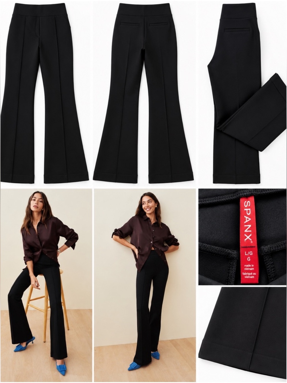 SPANX Black High-Rise Flare Ponte Pants NWOT